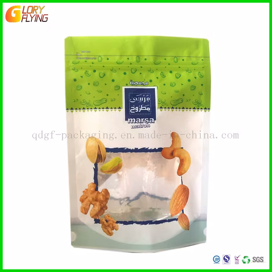 Borsa per imballaggio in plastica per alimenti per caffè, tè, fondo piatto, biodegradabile con chiusura a cerniera riciclabile compostabile personalizzata