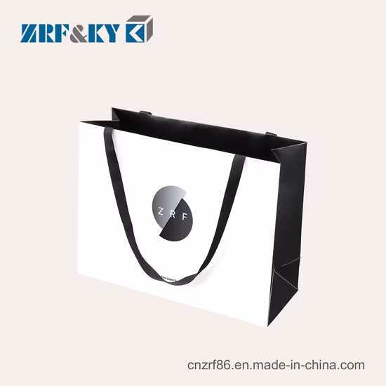 Borsa da donna riciclata bianca/marrone/nera/verde/arte/kraft/carta patinata borsa per la spesa per vestiti/abbigliamento/regalo