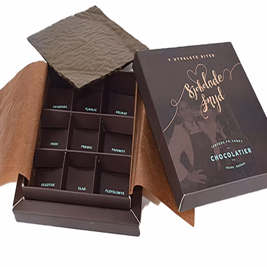 Confezione di alimenti in carta Confezione regalo di carta di lusso Confezione di cioccolatini Scatola di cioccolatini