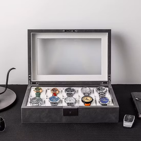 Contenitore di gioielli di imballaggio di scatola regalo di lusso personalizzato fatto a mano in pelle PU